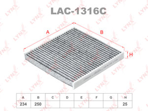 Изображение 1, LAC1316C Фильтр воздушный салона PEUGEOT Boxer (06) угольный LYNX
