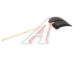 Изображение 2, 6157453 Лопата снеговая пластиковая 380х385мм с деревянным черенком