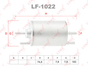 Изображение 1, LF1022 Фильтр топливный AUDI A4 (01-08) LYNX