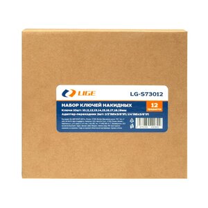 Изображение 3, LG-S73012 Набор ключей накидных 3/8" 10-19мм 12предметов в ложементе LIGE