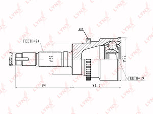 Изображение 1, CO7510A ШРУС наружный DAIHATSU Terios (97-) LYNX