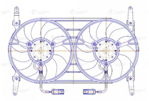 Изображение 3, LFK0363 Вентилятор УАЗ-3163 электрический сдвоенный (спарка) с кожухом LUZAR