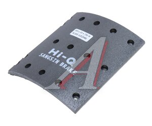 Изображение 1, SL163 Накладка тормозной колодки DAEWOO Novus задняя (шир.203мм, 16отв.) SANGSIN