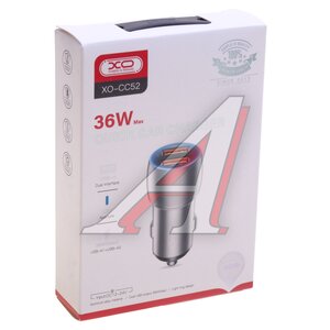 Изображение 3, CC52 silver Устройство зарядное в прикуриватель 2USB 12-24V серебристое XO