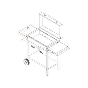 Изображение 9, МАН 203 Мангал-гриль 1285х480х901х2.0мм передвижной GRATAR 