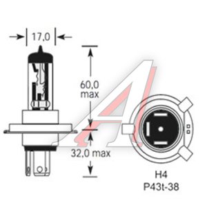 Изображение 2, 4631111142776 Лампа 12V H4 100/90W P43t-38 3900/3850К 2100/1000лм Super White TESLAFT (Россия)