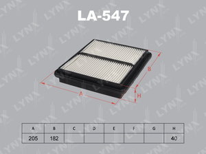 Изображение 1, LA547 Фильтр воздушный HONDA Civic (91-95) (1.5/1.6) LYNX