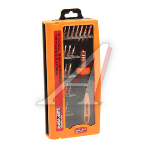 Изображение 3, BM-30311522 Отвертка с набором бит и пинцетом TORX SL PH 22 предмета в футляре BAUMAUTO