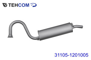 Изображение 1, 31105-1201005 Глушитель ГАЗ-31105 дв.ЗМЗ, Крайслер ЕВРО-3 ТЕХКОМ