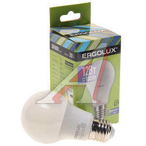 Изображение 1, LED-A60-12W-E27-6K Лампа светодиодная Е27 А60 12W (100W) 220V дневной свет ERGOLUX