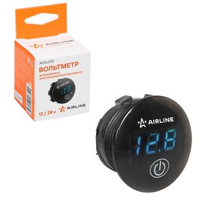 Изображение 1, AEAL005 Вольтметр автомобильный врезной 12V/24V AIRLINE