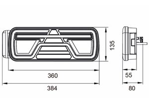 Изображение 5, 370-17-027 Фонарь задний универсальный светодиодный 12/24V с габаритным фонарем левый MEGAPOWER