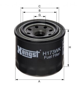 Изображение 3, H173WK Фильтр топливный KUBOTA HENGST