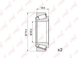 Изображение 1, WB1089 Подшипник ступицы HYUNDAI Porter, Porter 2 задней LYNX