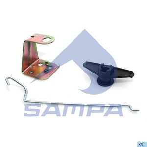 Изображение 2, 043.181 Кронштейн SCANIA 4 series замка двери левой с тягой SAMPA