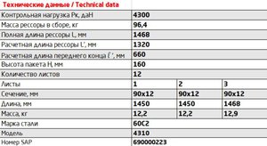 Изображение 3, 4310-2912012 Рессора КАМАЗ-4310, 5320 задняя (12 листов) L=1464мм ЧМЗ