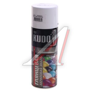 Изображение 2, KU-A9003 Краска белая глянцевая аэрозоль 520мл акриловая KUDO