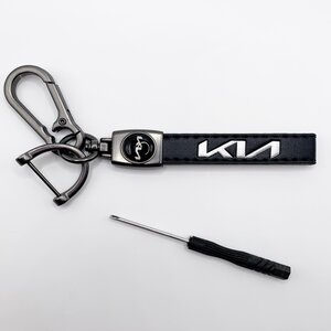 Изображение 2, BKO 012 Брелок "Киа" металл,  кожа,  в комплекте отвертка MASHINOKOM