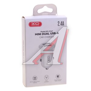 Изображение 3, CC67 White Устройство зарядное в прикуриватель 2USB 12V белое XO