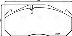 Изображение 5, PFT29030 Колодки тормозные RENAULT MAN передние/задние (250х118х28мм) (4шт.) TRIALLI