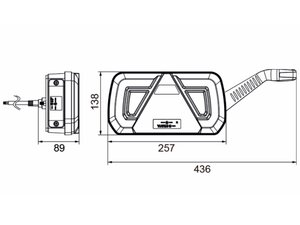Изображение 3, 370-17-014 Фонарь задний универсальный светодиодный 12/24V с габаритным фонарем правый MEGAPOWER