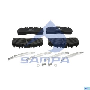 Изображение 1, 096.620-01 Колодки тормозные VOLVO RENAULT дисковые (250х108х29мм) (4шт.) SAMPA