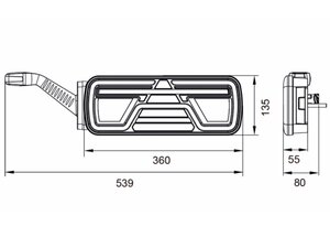 Изображение 6, 370-17-021 Фонарь задний универсальный светодиодный 12/24V с габаритным фонарем левый MEGAPOWER