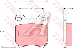 Изображение 4, GDB915 Колодки тормозные OPEL Omega A,  Vectra B задние (4шт.) TRW