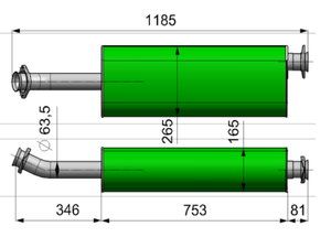 Изображение 1, 27527-1201008 Глушитель ГАЗ-2217, 27527 дв.CUMMINS ЕВРО-3 ТЕХКОМ