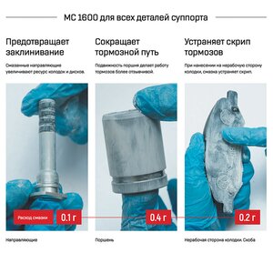 Изображение 3, 1507 Смазка для суппорта тормозного МС-1600 30г ВМП-АВТО
