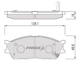 Изображение 1, FPK24 Колодки тормозные KIA Rio (02-),  Spectra,  Carens передние (4шт.) FRIXA