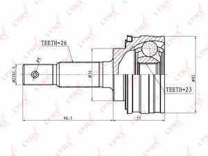 Изображение 2, CO7518 ШРУС наружный TOYOTA Paseo (91-95) комплект LYNX