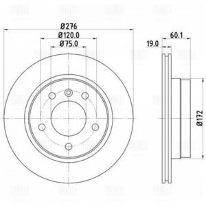 Изображение 1, DF263903 Диск тормозной BMW 3 (E46) (99-) задний (1шт.) TRIALLI