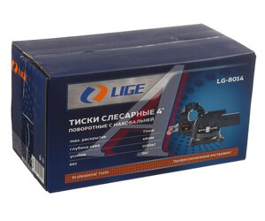 Изображение 4, LG-8014 Тиски 100мм (4") поворотные стальные с наковальней вес 5кг LIGE