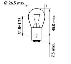 Изображение 5, 13499CP Лампа 24V P21/5W BAY15d PHILIPS