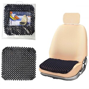 Изображение 1, 48448 Накидка на сиденье массажная деревянная без спинки черная NOVA BRIGHT