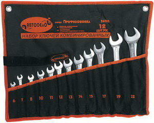 Изображение 1, 36123 Набор ключей комбинированных 6-22мм 12 предметов (сумка "ЕВРО") АВТОДЕЛО