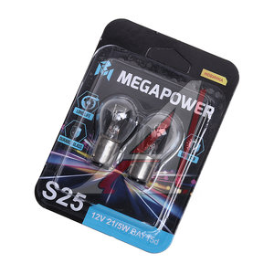 Изображение 1, 370-33-050 Лампа 12V P21/5W BAY15d блистер (2шт.) Long Life MEGAPOWER