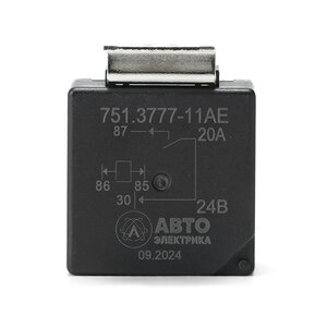 Изображение 5, 751.3777-11 AE Реле электромагнитное 24V 4-х контактное 20А замыкающее AVTOELECTRICA