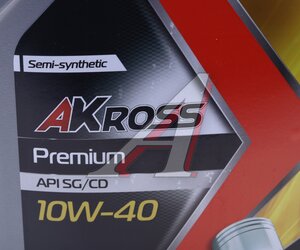 Изображение 3, AKS0007MOS Масло моторное PREMIUM SG/CD 10W40 п/синт.4л AKROSS