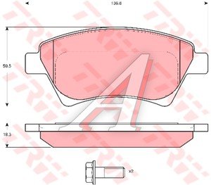 Изображение 3, GDB1552 Колодки тормозные RENAULT Megane 2,  Scenic 2 передние (4шт.) TRW