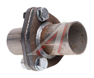 Изображение 1, 45FGP3 Фланец трубы глушителя d=45мм (прокладка, комплект крепежа, патрубки) треугольный TRANSMASTER