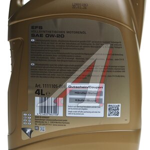 Изображение 3, 1111105-004-01-999 Масло моторное RAVENOL EFS 0W20 синт. C5/C6 GF-6A 4л