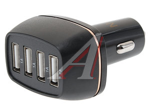 Изображение 1, FS-Z-423 black Устройство зарядное в прикуриватель 4USB 12V Quick Charge FAISON