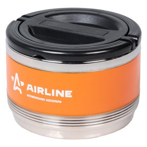 Изображение 5, IT-T-01 Термос ланч-бокс 0.7л, 1 контейнер, с ручкой, нержавеющая сталь, оранжево-черный AIRLINE