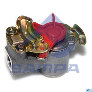 Изображение 1, 095.089-01 Головка соединительная тормозной системы прицепа М16х1.5мм (груз.авто, цвет красный) SAMPA