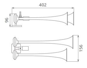 Изображение 4, 82AH24.100.02K Сигнал звуковой 24V воздушный 2-х рожковый хром SEGER