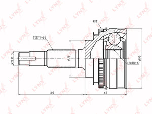 Изображение 1, CO7511A ШРУС наружный TOYOTA Celica LYNX