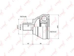 Изображение 6, CO1205 ШРУС наружный VW Passat (06-) AUDI Q3 (12-) SKODA Yeti (10-) комплект LYNX