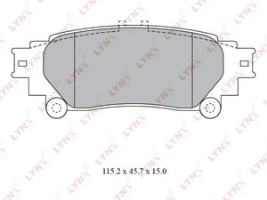 Изображение 1, BD7597 Колодки тормозные TOYOTA Highlander (13-) задние (4шт.) LYNX